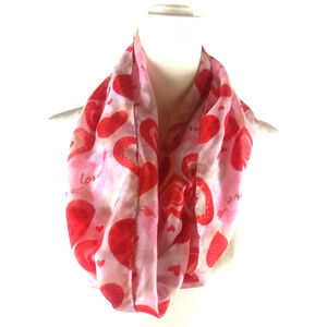 Red Heart Infinity Scarf Love Valentine 68 X 10